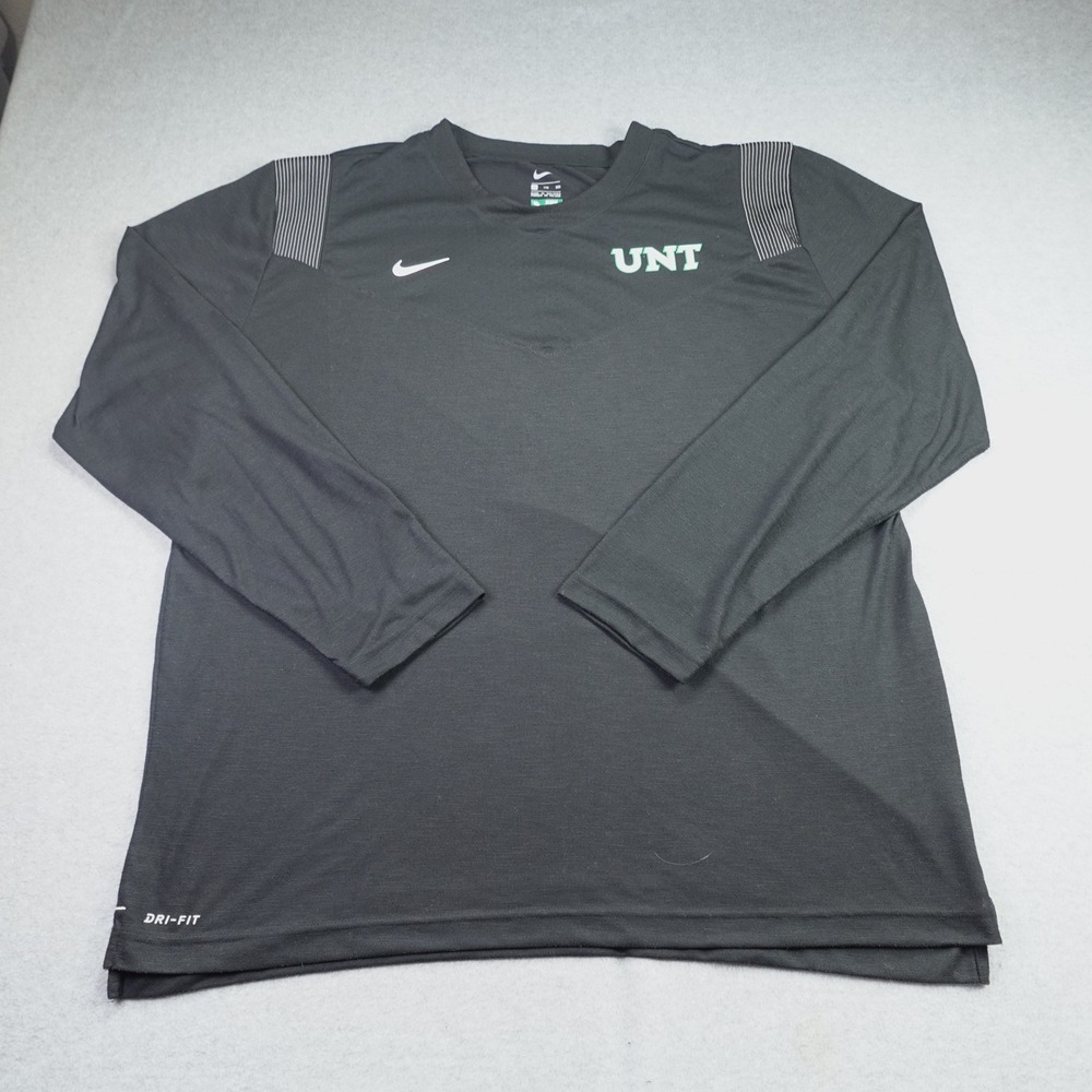 UNT North Texas Mean Green Mens XXL Black NCAA Athletic Dri-Fit L/S Nike